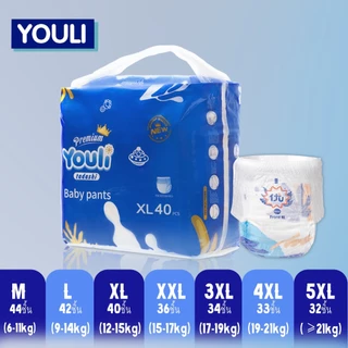【2แพ็ค】ผ้าอ้อมเด็กสำเร็จรูป แพมเพิส YOULI Baby Pants ผ้าอ้อมแบบกางเกง แพมเพิสเด็ก กางเกงผ้าอ้อม