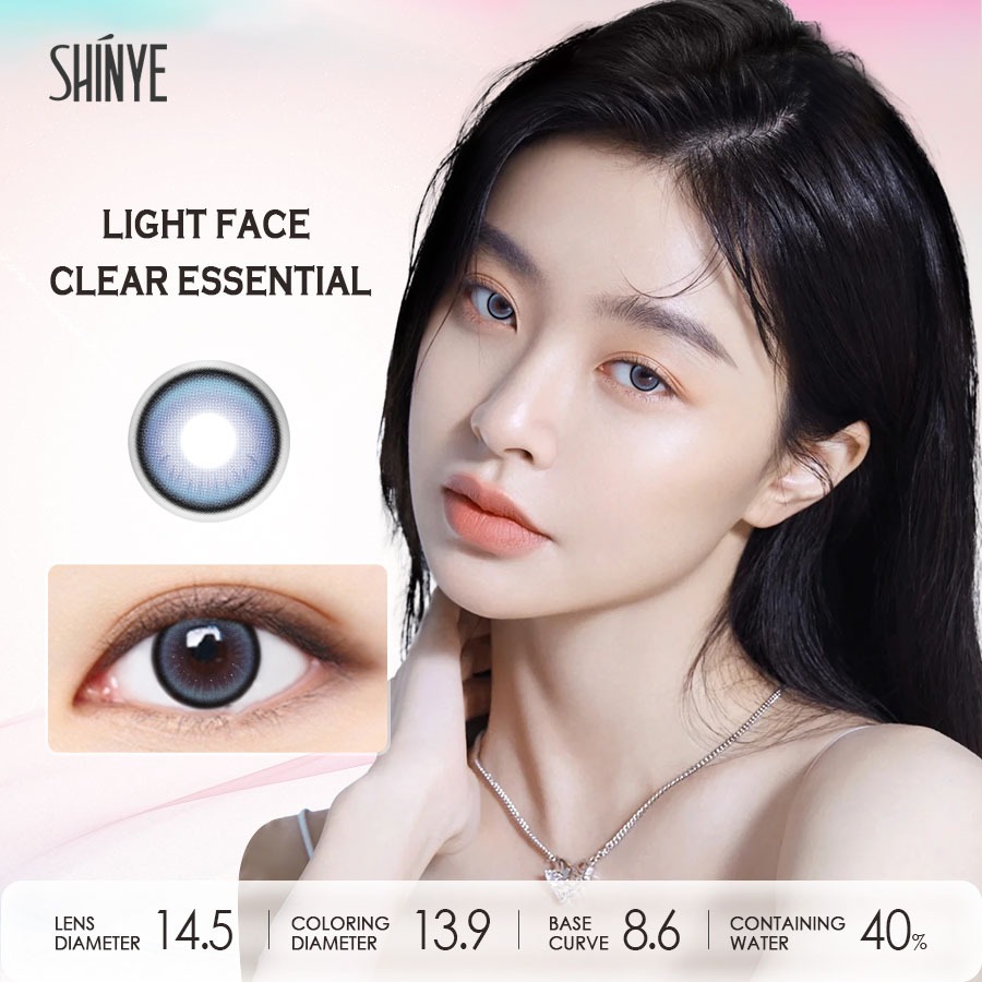 SHINYE คอนแทคเลนส์ 6 เดือน คอนแทคเลนส์สายตาสั้นแห่งปีคอนแทคเลนส์แบบมีองศา 14.5mm Blue คอนแทคเลนส์ คอ