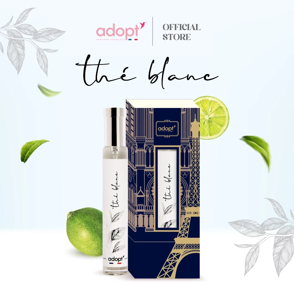 [แถมฟรี กลิ่น Pomelo 1 ขวด]🌾The' Blanc🌱เต บลองค์ (หอมสะอาด กลิ่นชาขาว) Adopt parfums น้ำหอมพรีเมียมจากฝรั่งเศส