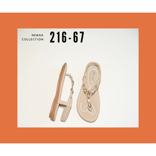 รองเท้าเเฟชั่นผู้หญิงเเบบเเตะส้นเเบนสายรัดส้นเท้า No. 216-67…