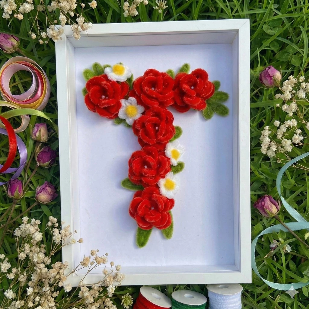 ดอก DIY จากลวดกำมะหยี่ตามชื่อย่อ | ดอกไม้ปลอม ดอกไม้ประดิษฐ์ thumbnail 3