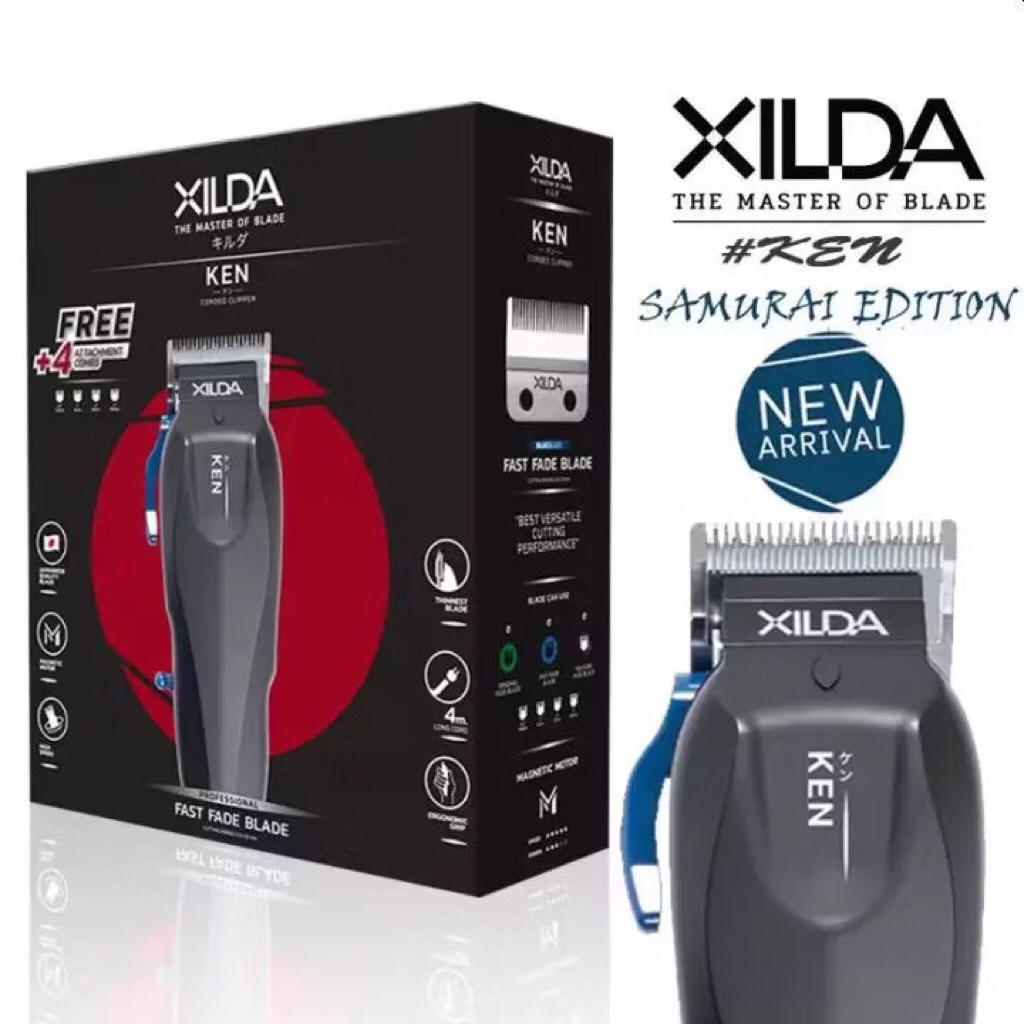 Xilda Ken Corded Clipper  ปัตตาเลี่ยน ซิลด้า รุ่น KEN (เคน) สีดำด้าน สวย หรู ใบมีดมาตรฐานญี่ปุ่น (รั
