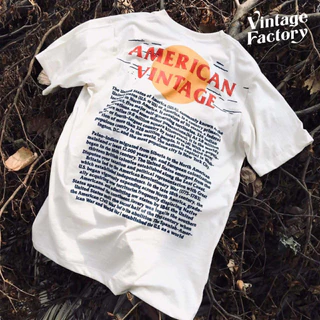 Vintage Factory (พร้อมส่ง) AMERICAN VINTAGE - มี 2 แบบ แขนสั้น และ แขนยาว ผ้าคอตตอน 100% สกรีนสีจม