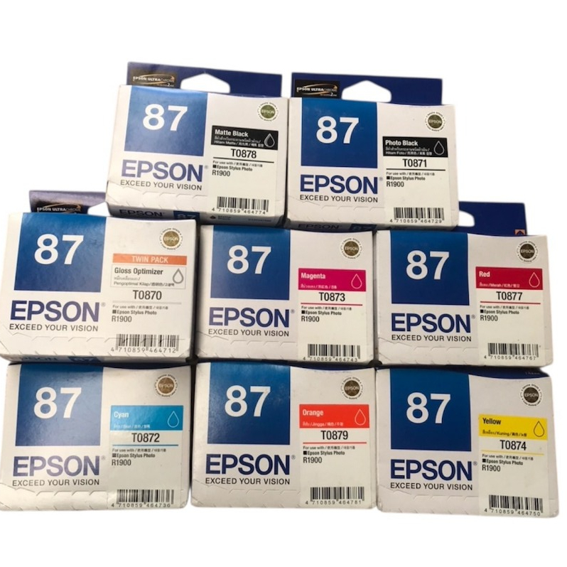 Epson 87 8สี R1900 Epson T0870 T0871 T0872 T0873 T0874 T0877 T0878 T0879 หมึกแท้ขายsales