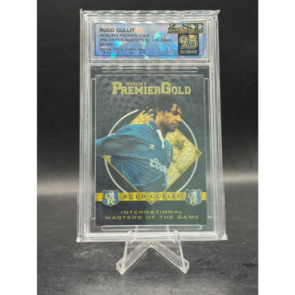 1996 Merlin's Premier Gold **Masters of the Game** Ruud Gullit M11 SQC 9.5 GEM MINT Chelsea