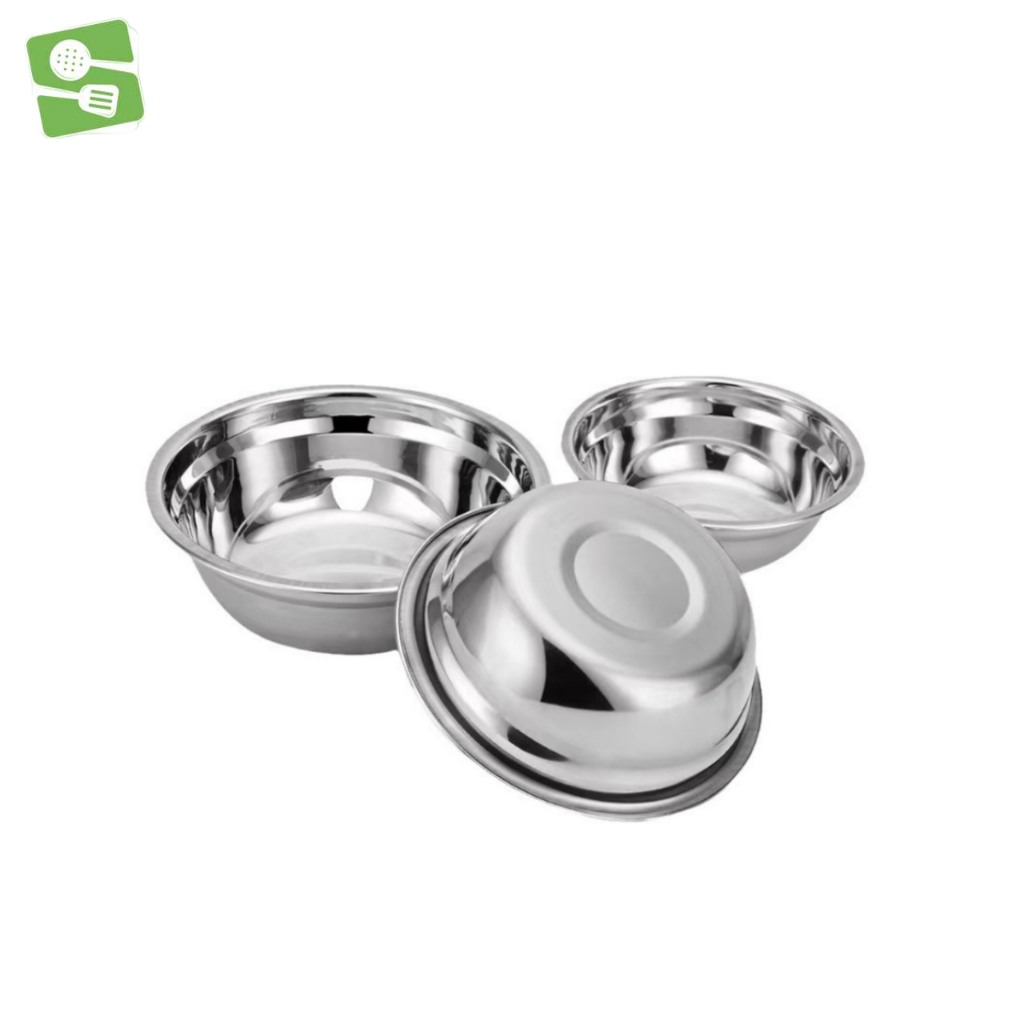 ชามสแตนเลส กะละมังสแตนเลส Stainless steel basin ชามผสมแป้ง ชามแสตนเลสแท้ กะละมังสแตนเลสใหญ่ 14/18/22/24cm Simple Kitchen