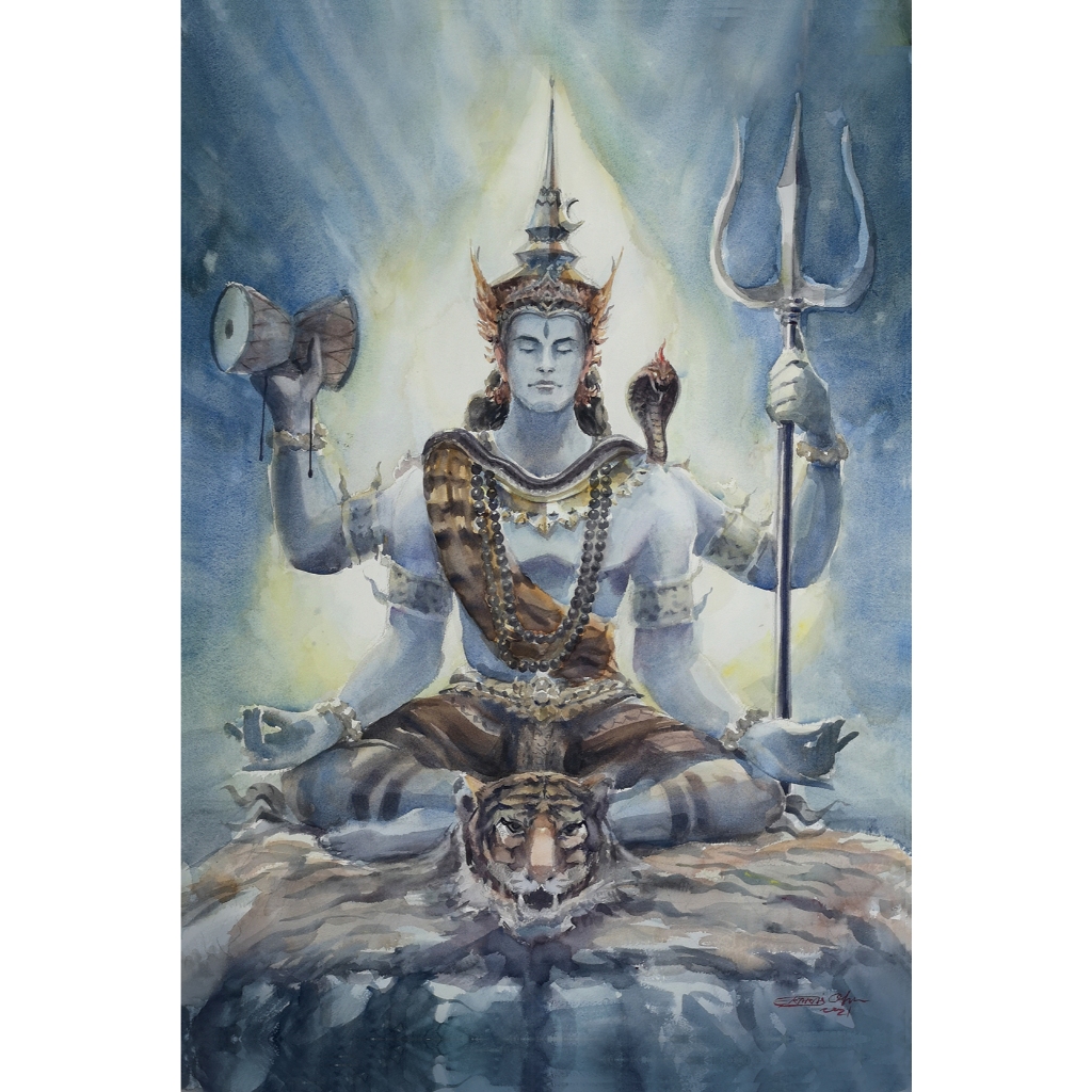 งานพิมพ์บนผ้าใบ Canvas พระศิวะ Shiva