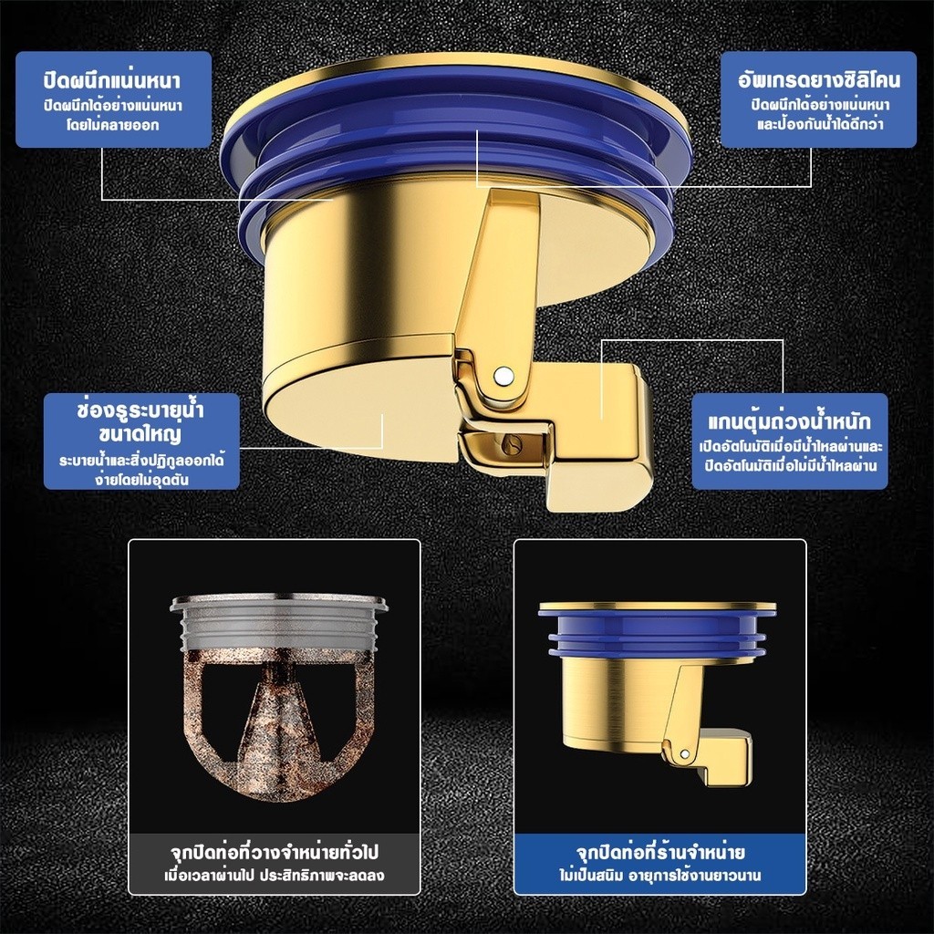 จุกปิดท่อระบายน้ำ ทองเหลือง วาล์วทางเดียว ฝาครอบแกนปิดผนึก ไล่แมลง ทนกลิ่น อุปกรณ์เสริม สําหรับห้องน้ํา ห้องครัว - รูปที่ 3