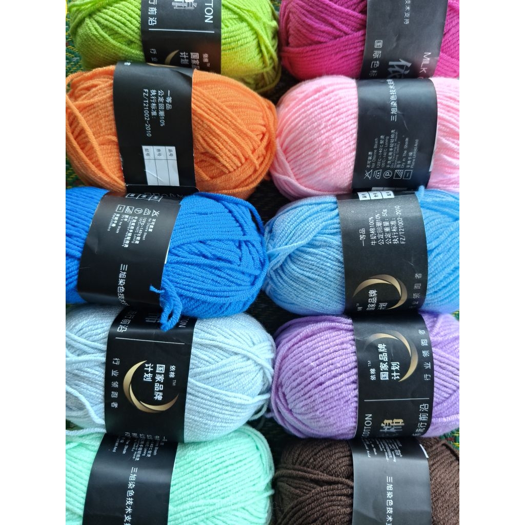 พร้อมส่งไหมพรมคละสี4ply