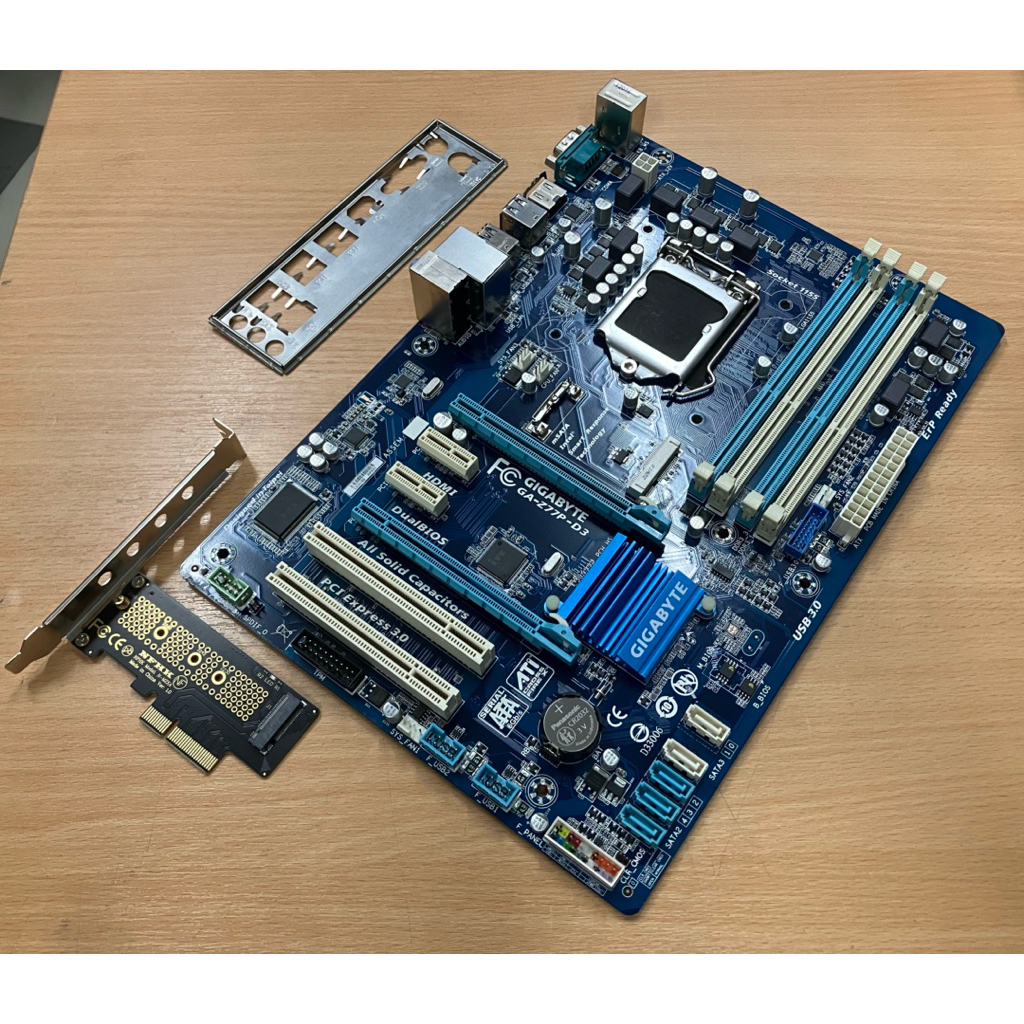 เมนบอร์ด GIGABYTE GA-Z77P-D3 DDR3 x4Slot LGA1155 Gen2-Gen3 [ModBios ใส่ M.2 ได้] + ฝาหลัง