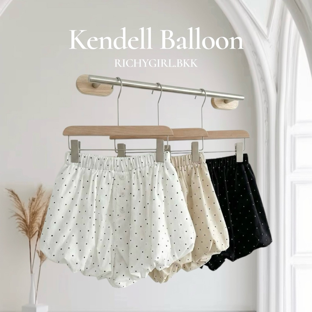 Kendell balloon | กระโปรงกางเกงบอลลูนเอวสม็อค มีซับในกางเกงผ้าไม่บาง Freesize