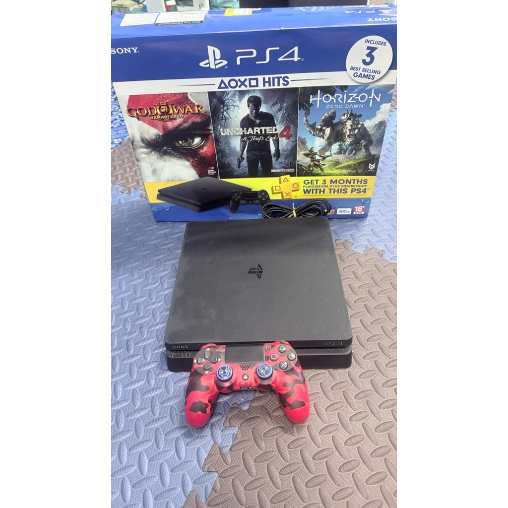 Ps4 Slim (มือ2) พร้อมจัดส่ง อย่างดี เป็นของเจ้าของเอง มีเกมแทนในเครื่อง 3 เกม