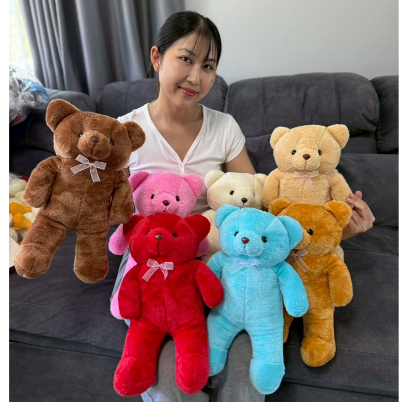 ตุ๊กตาหมี มาใหม่ ขนาด 14 นิ้ว มีหลายสีให้เลือก ขนนุ่ม ขนเงา รับประกันความสวย