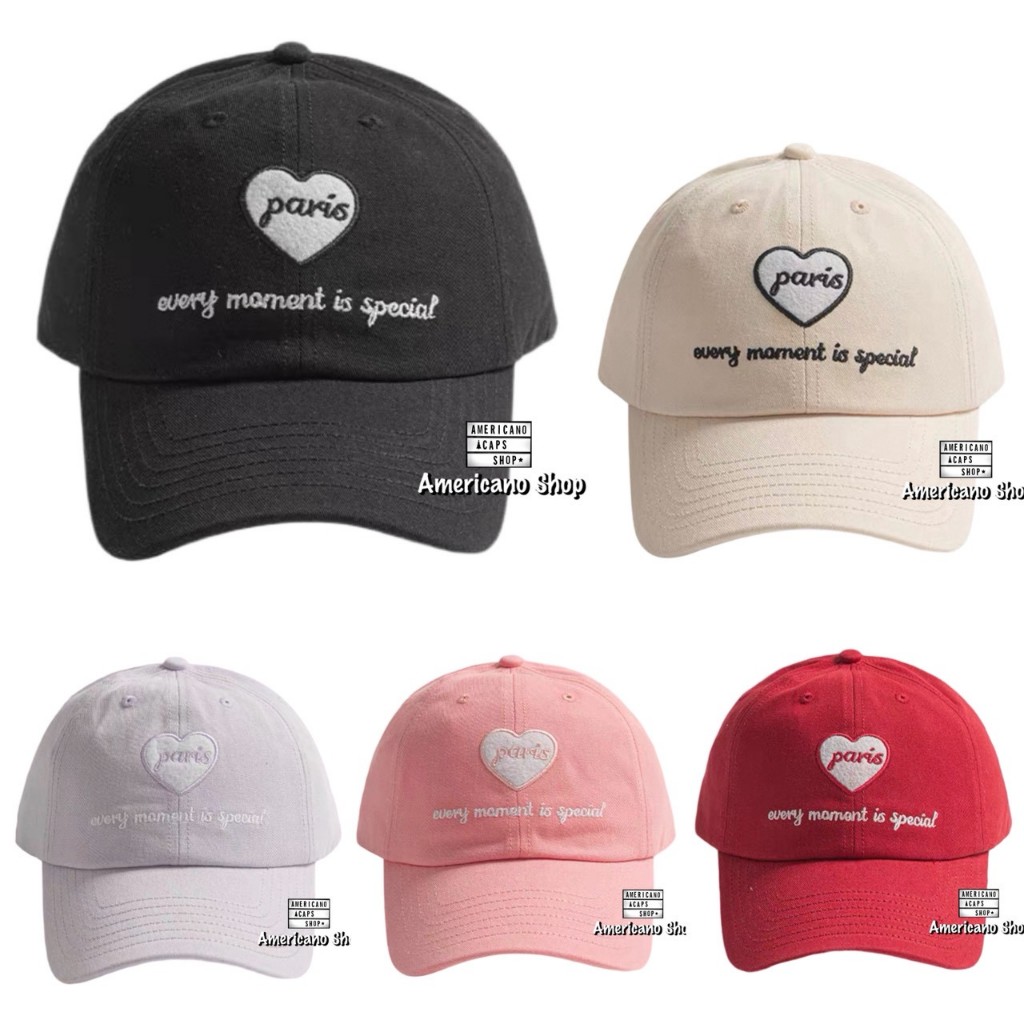 หมวกแก๊ป รูปหัวใจParis Cap สไตล์เกาหลี มีหลายสี ใส่ได้ทั้งชายหญิง (ส่งจากไทย)