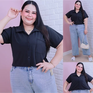 [ ส่งฟรี 🔥 ] A342/A442 Candy Crop เสื้อครอปแขนสั้นสาวพลัสไซส์ ครอปสาวอวบ (อก : 46-60“)