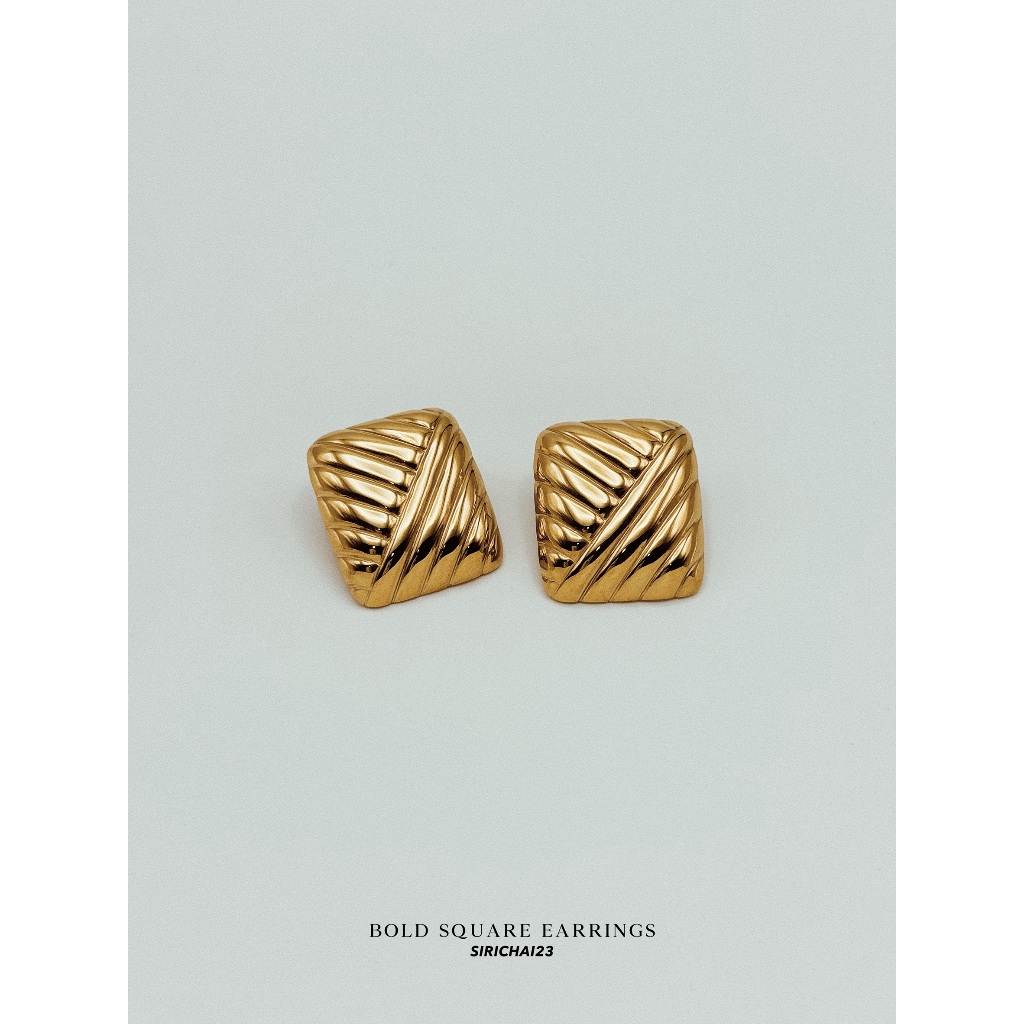 SIRICHAI23 BOLD SQUARE EARRINGS