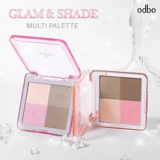ถูก/แท้/มีไลฟ์ พาเลทท์ ODBO Glam&Shade Multi Palette พาเลทติดแกลม บลัช ไฮไลท์ คอนทัวร์ เนื้อแมตต์ เกลี่ยง่าย สีชัด ติดทน