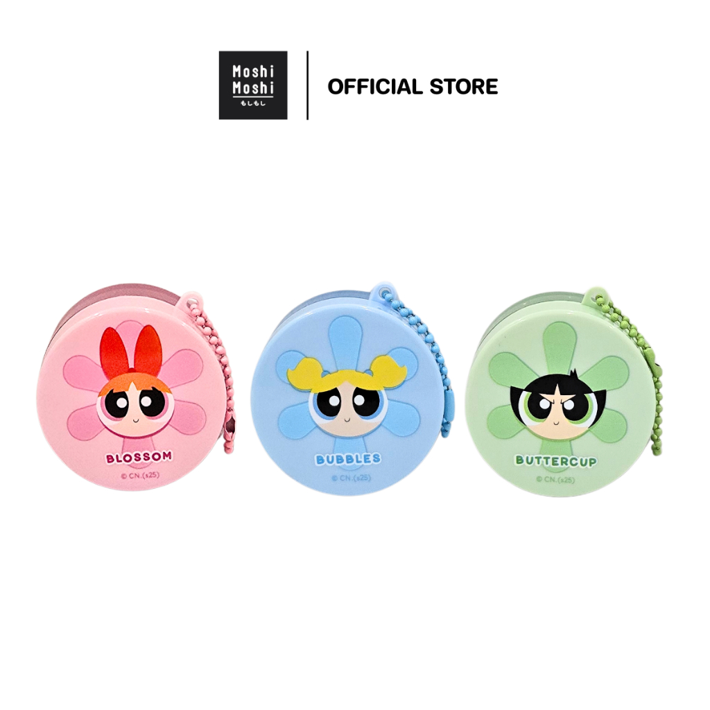 Moshi Moshi ตลับแป้งฝุ่นพร้อมพัฟ ลาย The Powerpuff Girls ลิขสิทธิ์แท้ รุ่น 6100006616-6618