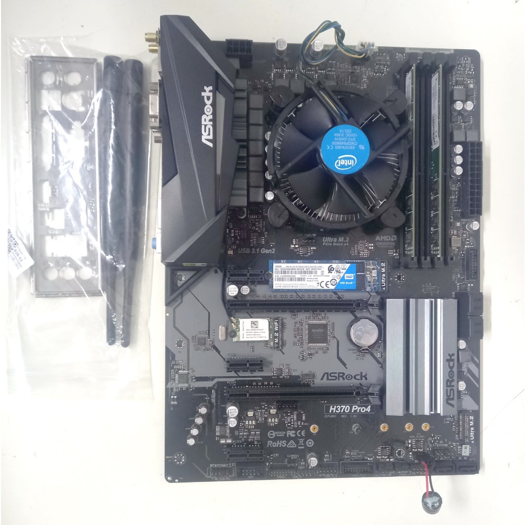 Intel CORE i5 Gen8 8400 Mainboard ASROCK H370 Rro4  RAM DDR4 16GB SSD M.2 250GB
