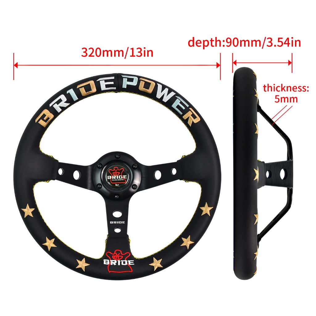 Brideหนังไมโครไฟเบอร์ พวงมาลัยรถยนต์ เพิ่มความสปอร์ตให้กับรถใส่ได้กับรถทุกรุ่น งานดี รถพวงมาลัยกีฬา - รูปที่ 7