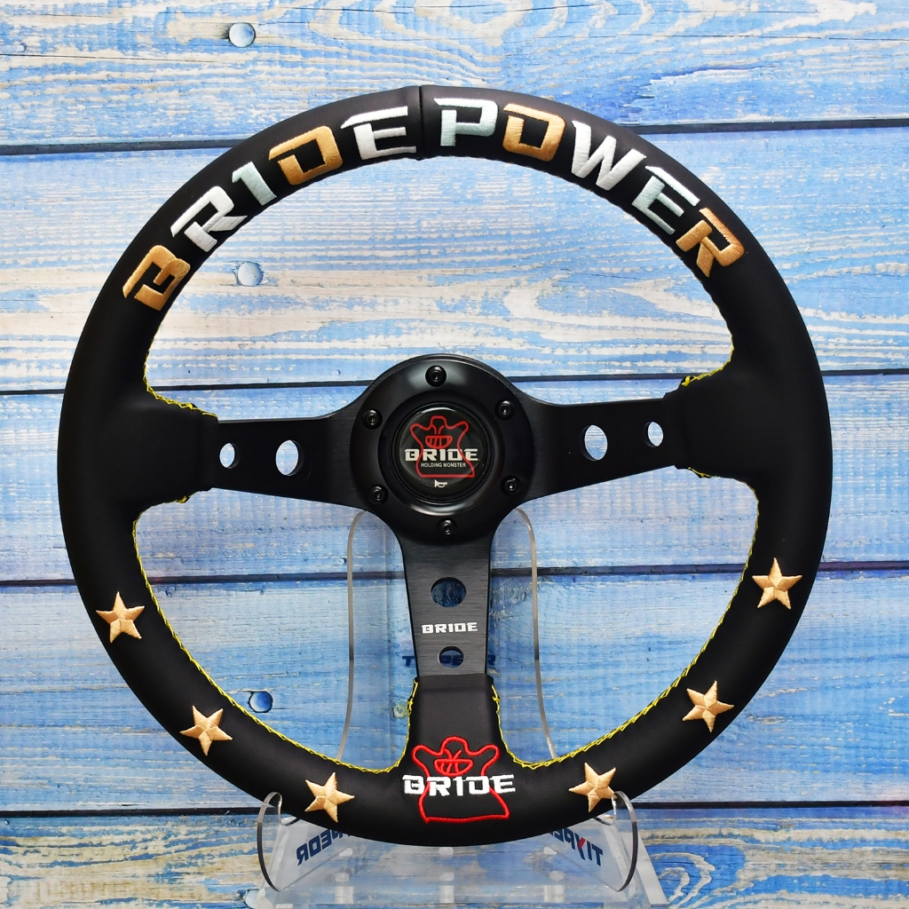 Brideหนังไมโครไฟเบอร์ พวงมาลัยรถยนต์ เพิ่มความสปอร์ตให้กับรถใส่ได้กับรถทุกรุ่น งานดี รถพวงมาลัยกีฬา - รูปที่ 3