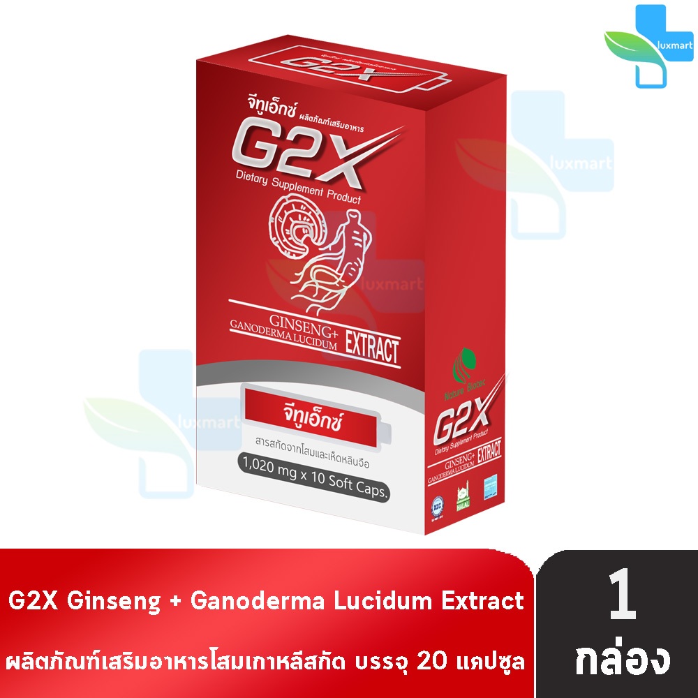 G2X จีทูเอ็กซ์ 20 แคปซูล [1 กล่อง] สารสกัดจากโสมและเห็นหลินจือ DD 5422