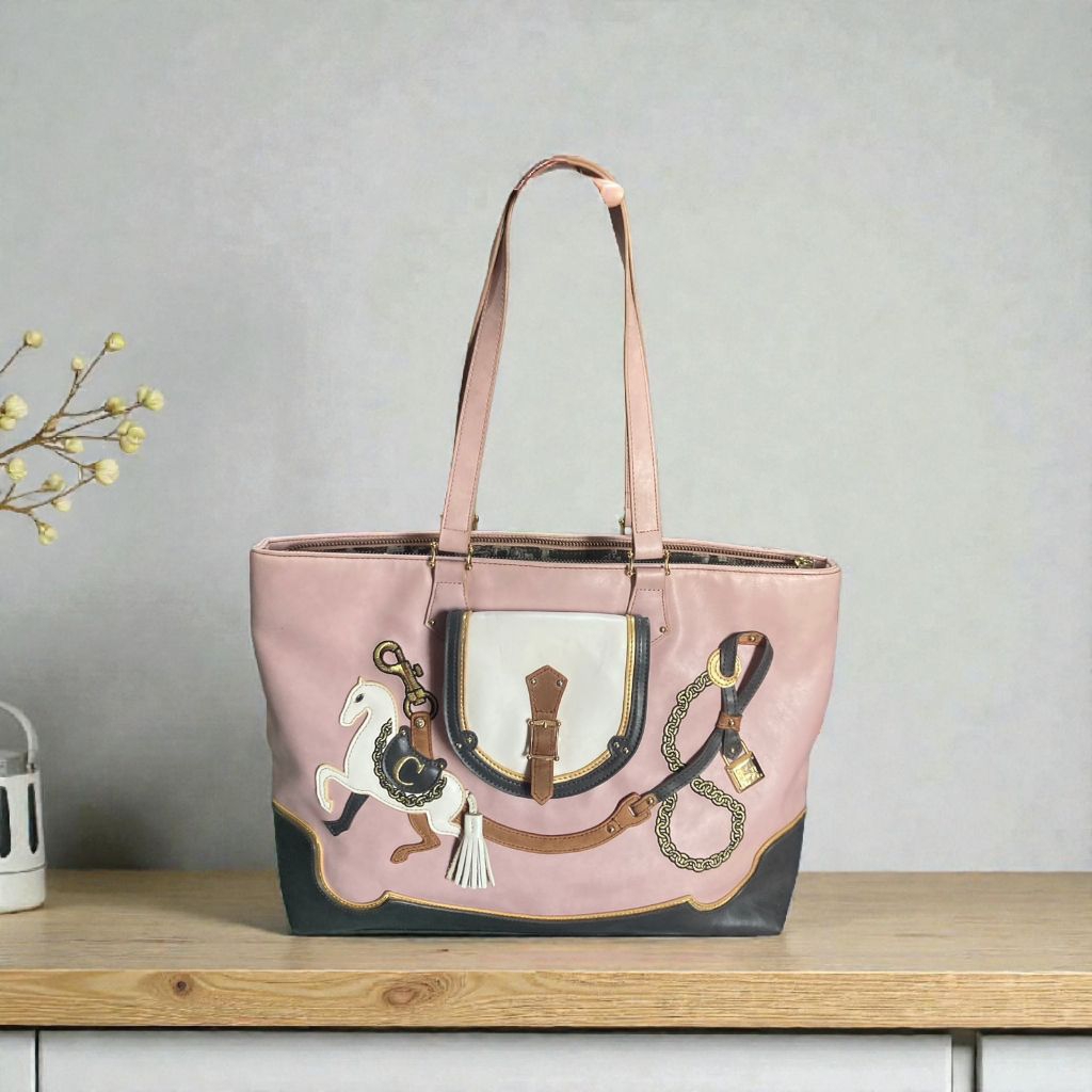 Cupcake lapalette pink,&gray Tote bagstyle ใส่ notebook ขนาดใหญ่ได้