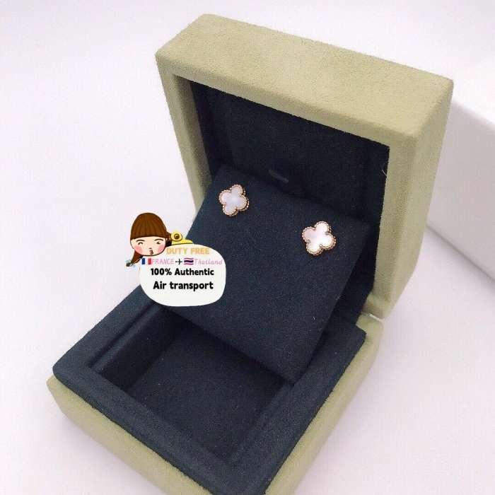 ต่างหู Van Cleef & Arpels ทรงสี่แฉก VCARA44800 ทองKเหลือง ไข่มุกหิน ของแท้มีใบเสร็จ ✅ พร้อมส่ง