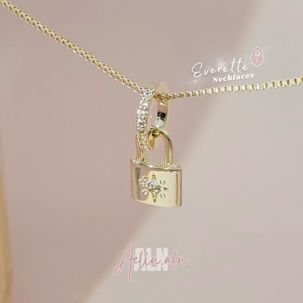 Everette Necklace - Aelin.ALN  ( สร้อยคอพร้อมจี้แม่กุญแจ ) มี 3 สีค่ะ #NL11-18