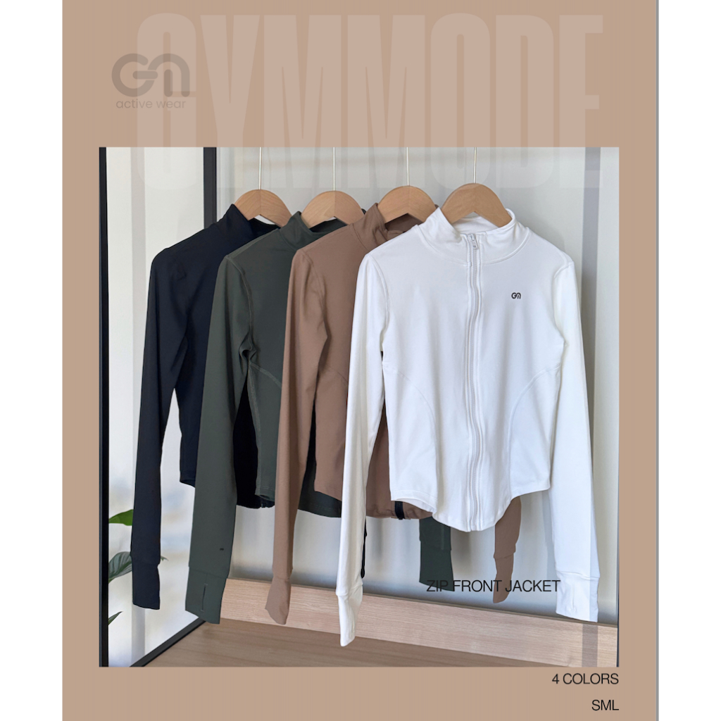 Gymmode -   Zip front Jacket เสื้อแขนยาวซิปหน้า ใส่คลุม ลำลอง ออกกำลังกาย