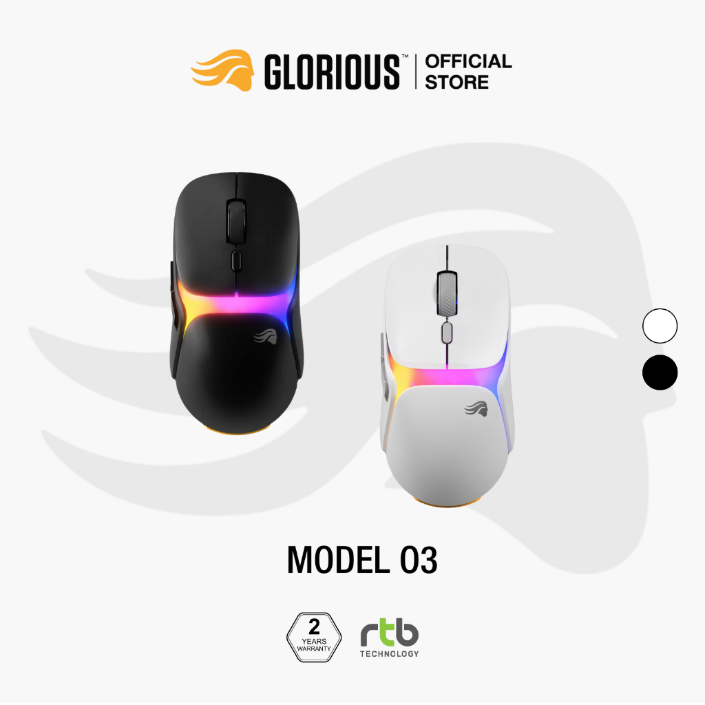 Glorious Model O3 เมาส์เกมมิ่ง ไร้สาย Wireless Gaming Mouse น้ำหนักเบา 8K Hz ประกันศูนย์ไทย 2 ปี