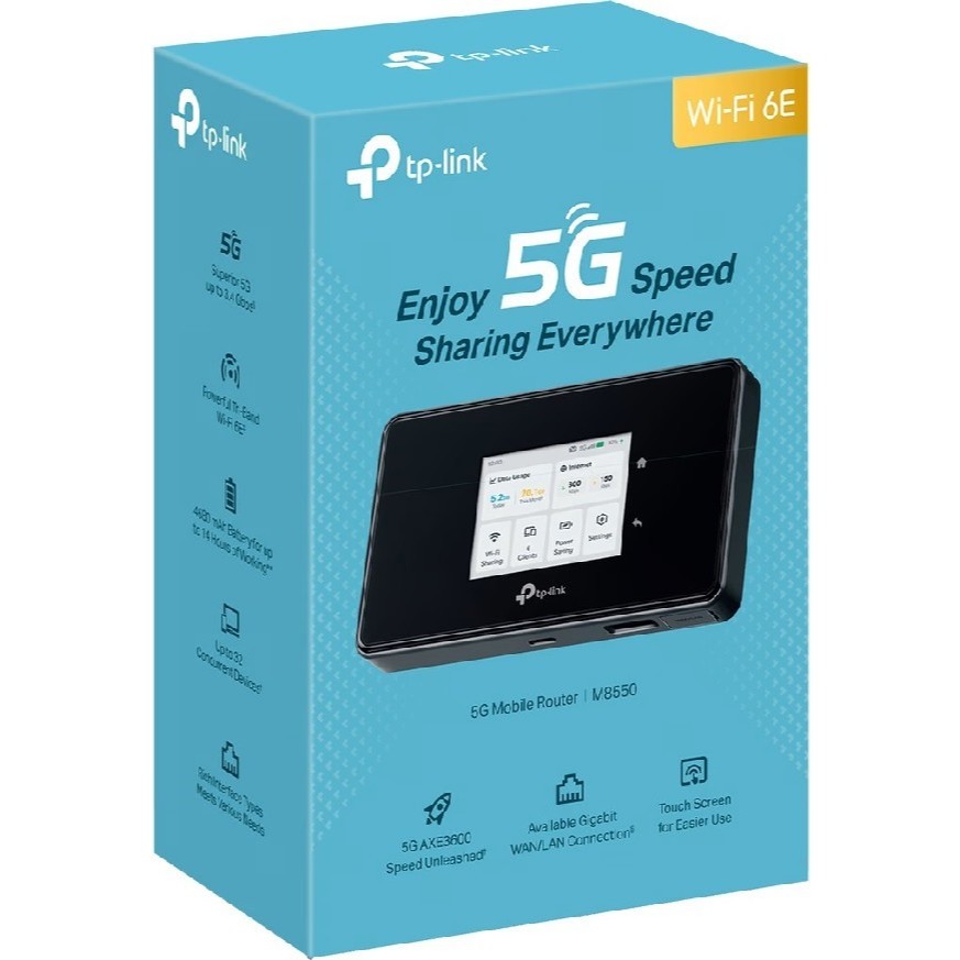 TP-LINK M8550 - 5G Mobile Wi-Fi M8550 Tri-Band AXE3600 (อุปกรณ์กระจายสัญญาณอินเตอร์เน็ตแบบพกพา)
