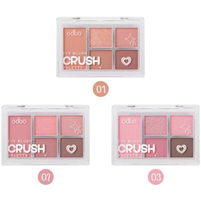 อายแชโดว์พาเลท & บลัช พาเลท เนื้อนุ่ม ODBO EYE BLUSH CRUSH PALETTE ODS04