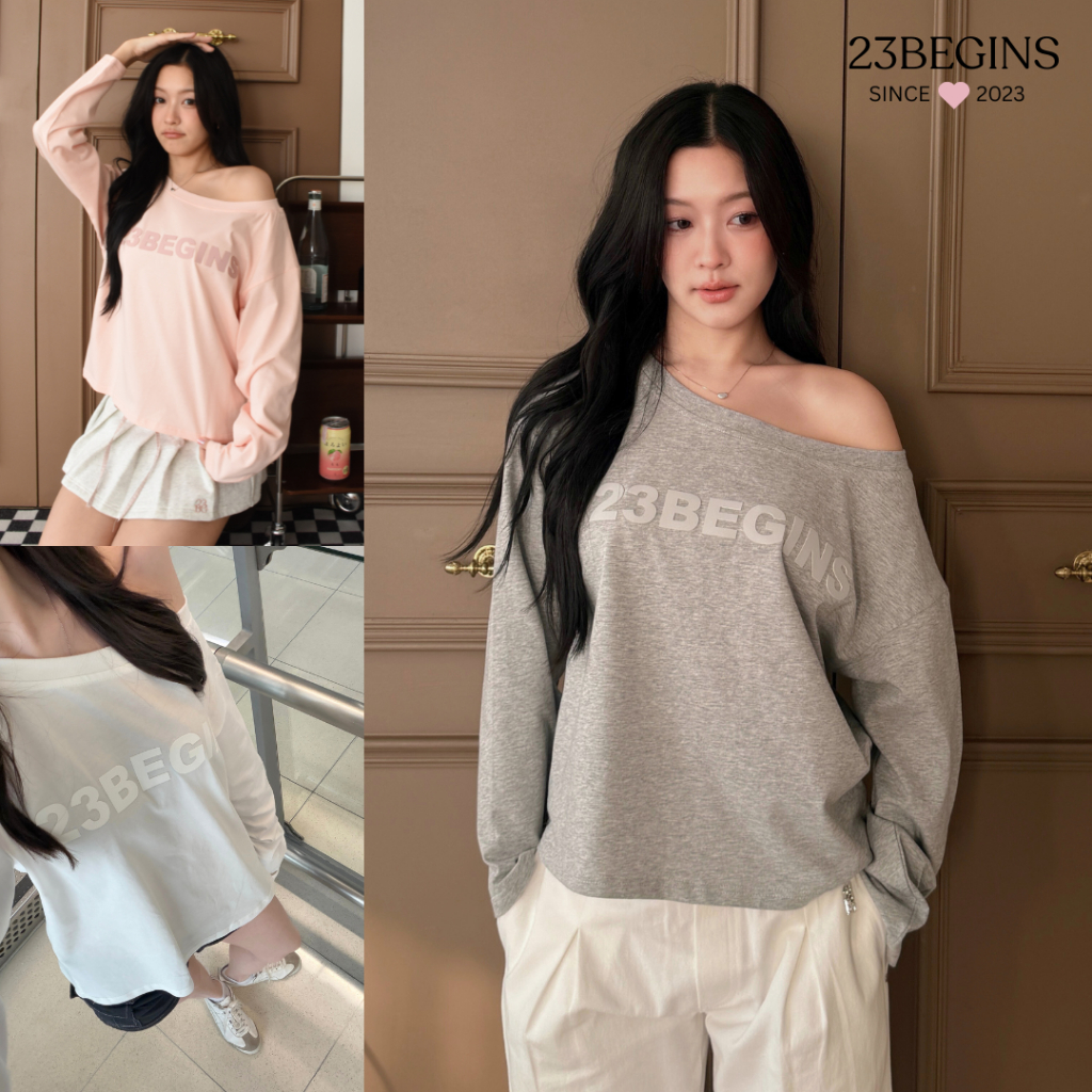 Giselle off shoulder เสื้อปาดไหล่เเขนยาว เสื้อปาดไหล่ผู้หญิง (0010)