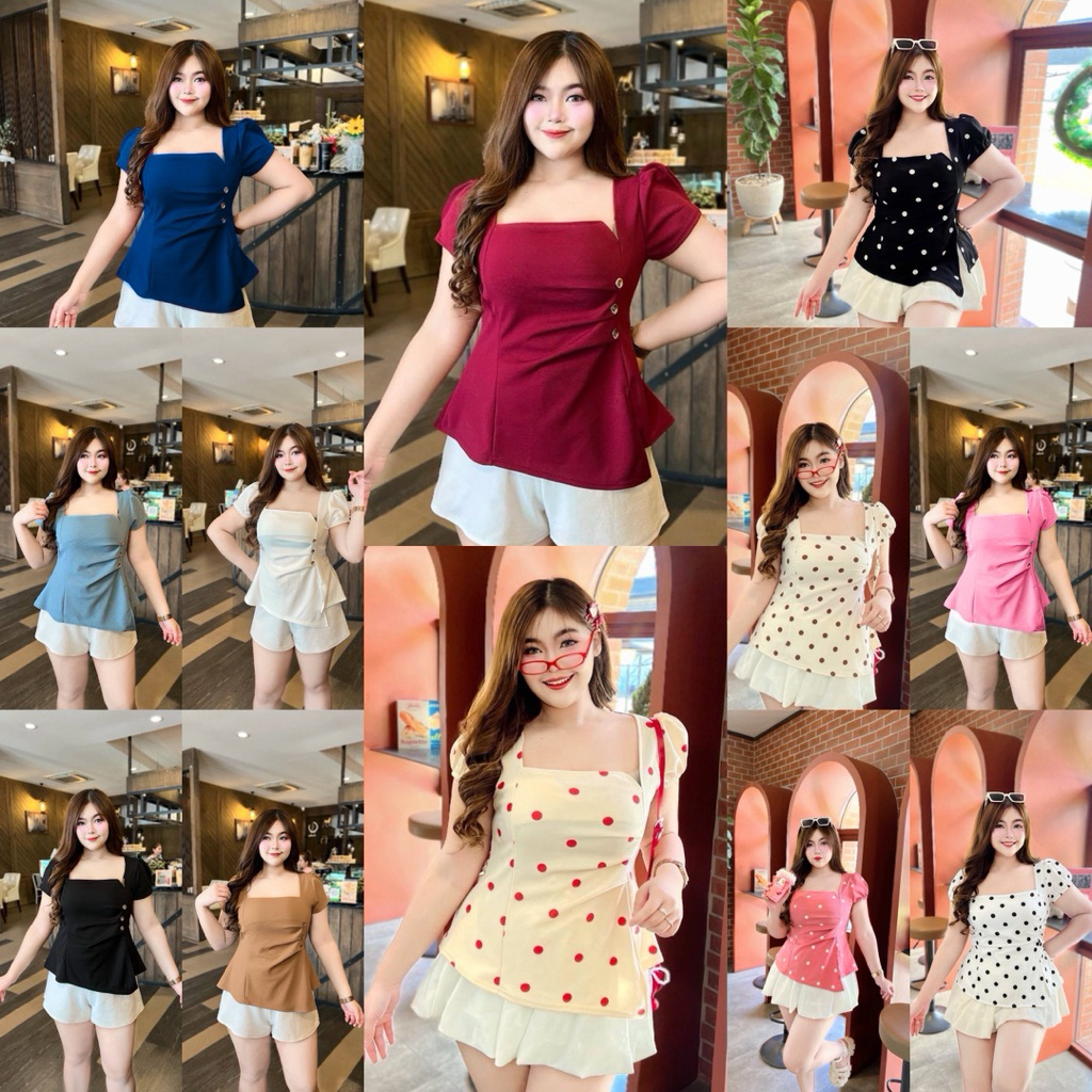 PL-S2H1❤️ เสื้อมัดอก คอเหลี่ยม  ผ้ายืดวูลเวฟ ทรงเป๊ะตามเดิม  สี : สีตามรูป