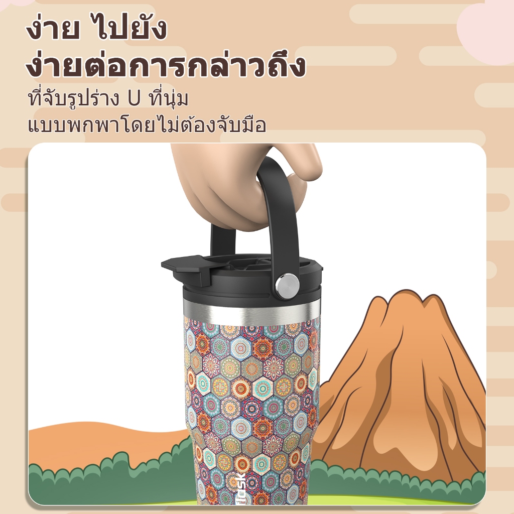 Tempflask ขนาดใหญ่ ขวดน้ำสแตนเลส กระติกน้ำเก็บอุณหภูมิ&เย็น ขนาด 600-900ml  เก็บอุณหภูมิได้นาน รูปที่ 3