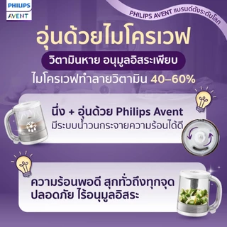ทำง่าย ได้สารอาหารครบ Philips Avent เครื่องนึ่ง+ปั่น 5in1 นึ่ง หุง ปั่น ละลายน้ำแข็งในหนึ่ง มีมอก.