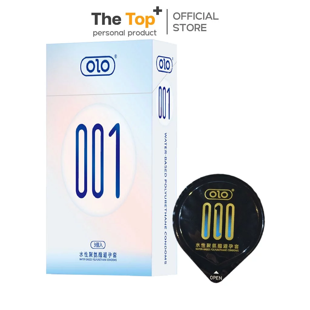OLO ถุงยางโพลียูรีเทน บางกว่า 0.01 ถึง 55% เหมาะกับผู้แพ้น้ำยางธรรมชาติ ไซส์ 52 เพิ่มไฮยาลูรอน 50%