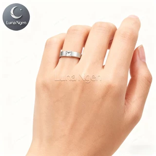 Luna Ngen แหวนเงินแท้ 925 ผู้หญิง ฝังเพชรสวิส(CZ) แหวนคู่รัก