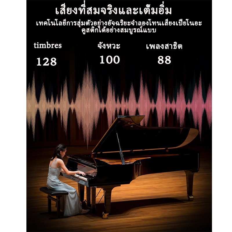KAWES เปียโนไฟฟ้าแบบพกพา คีย์บอร์ด เปียโนดิจิตอล ระดับมืออาชีพ 88Key F185 Electric Piano ราคา ถูกที่สุด ดีลบีเคเค แกลเลอรีภาพที่ 2