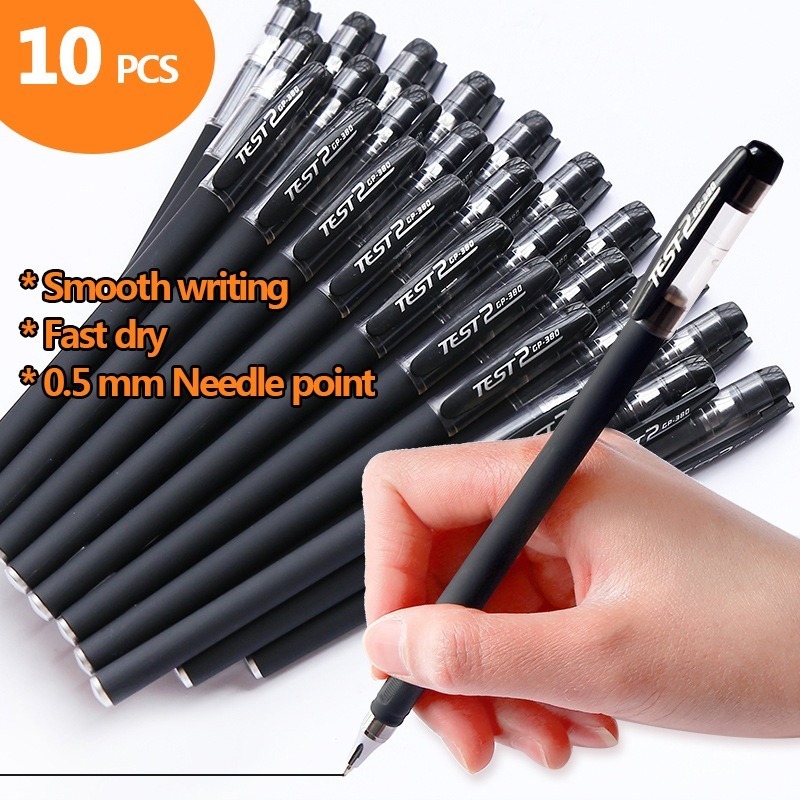 10 PCS ปากกาหมึกเจลปลายเข็ม0.5มม.Ballpen เครื่องเขียน