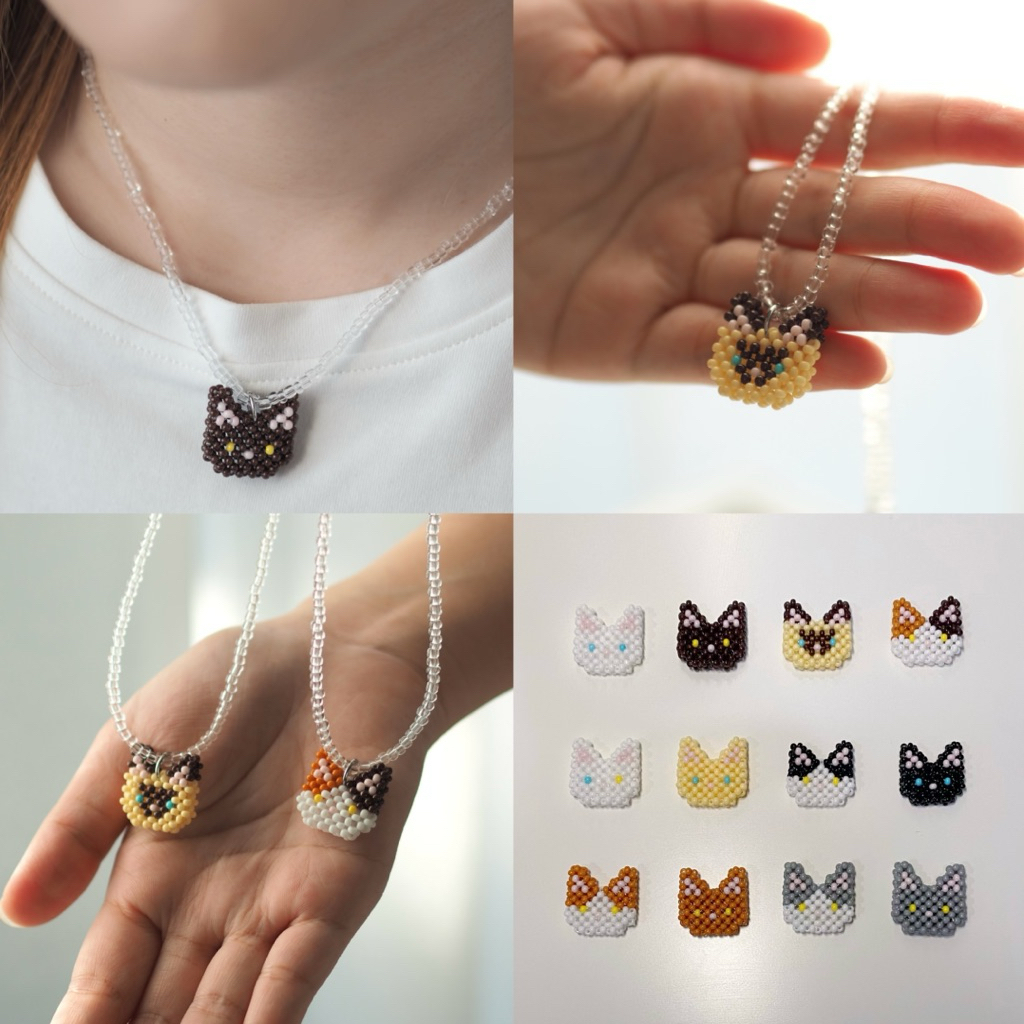 Catster beaded necklace สร้อย handmade