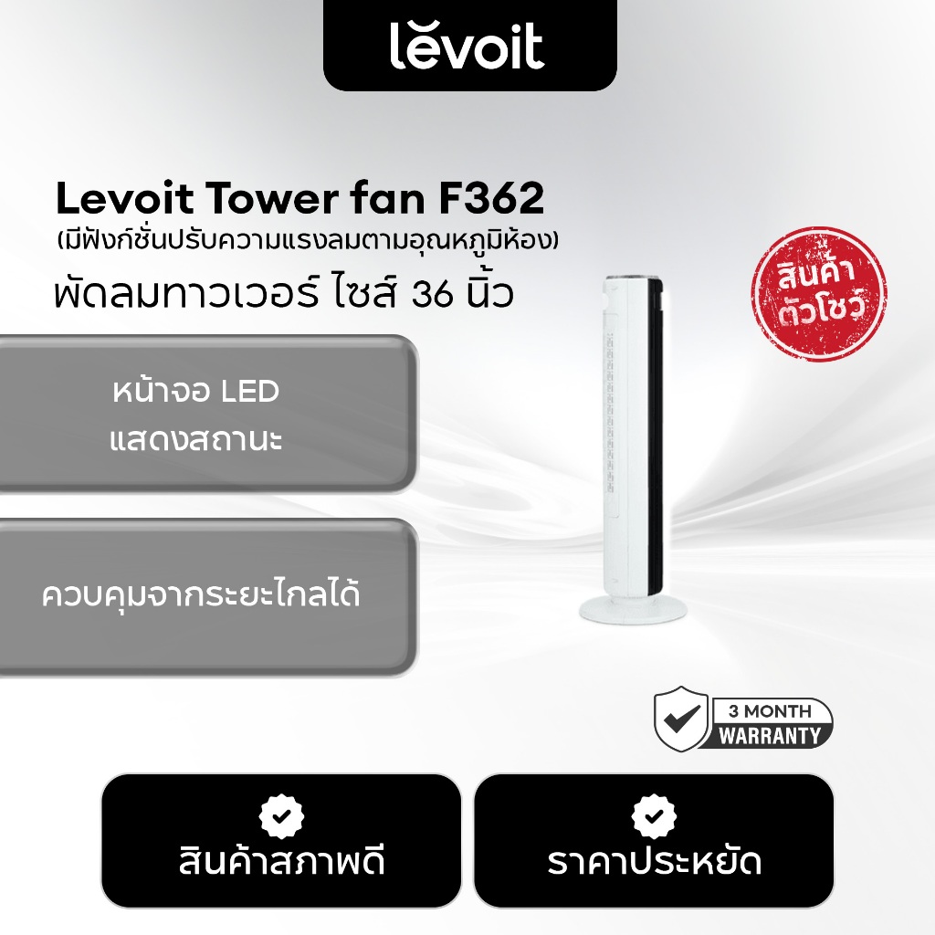[สินค้าตัวโชว์] Levoit Smart Tower Fan LTF-F422/F362/F422Wifi พัดลมอัจฉริยะ ความเร็ว 12 ระดับ เซ็นเซ