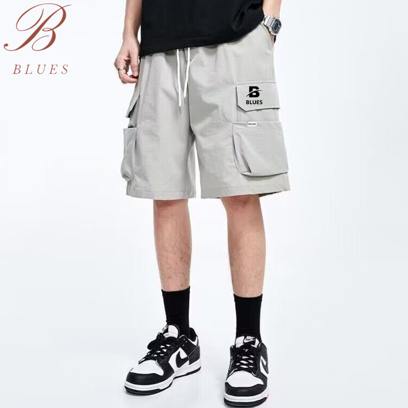 B BLUES กางเกงขาสั้นลำลองผู้ชายไซส์ L-5XLเอวยางยืดกระเป๋าข้างผ้าดีคุณภาพดีและราคาถูก แฟชั่นชาย สีไม่ตก - รูปที่ 3