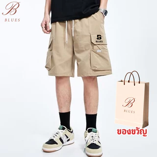 B BLUES กางเกงขาสั้นลำลองผู้ชายไซส์ L-5XLเอวยางยืดกระเป๋าข้างผ้าดีคุณภาพดีและราคาถูก แฟชั่นชาย สีไม่ตก