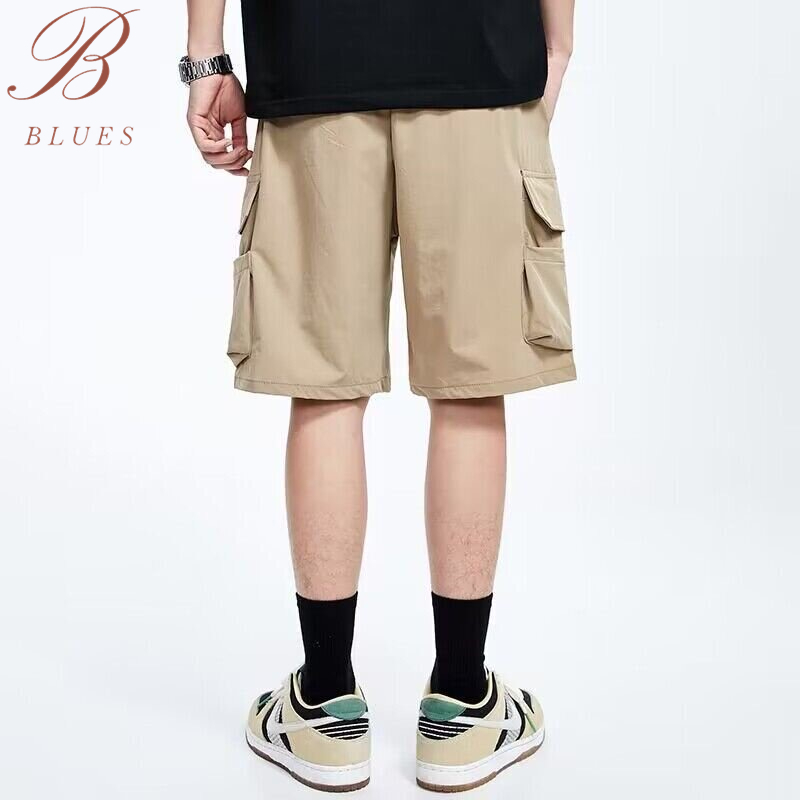 B BLUES กางเกงขาสั้นลำลองผู้ชายไซส์ L-5XLเอวยางยืดกระเป๋าข้างผ้าดีคุณภาพดีและราคาถูก แฟชั่นชาย สีไม่ตก - รูปที่ 5