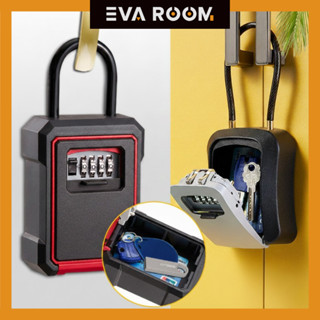 evaroom กล่องเก็บกุญแจรหัส 4 หลัก แบบแขวน/ติดผนัง กล่องนิรภั…