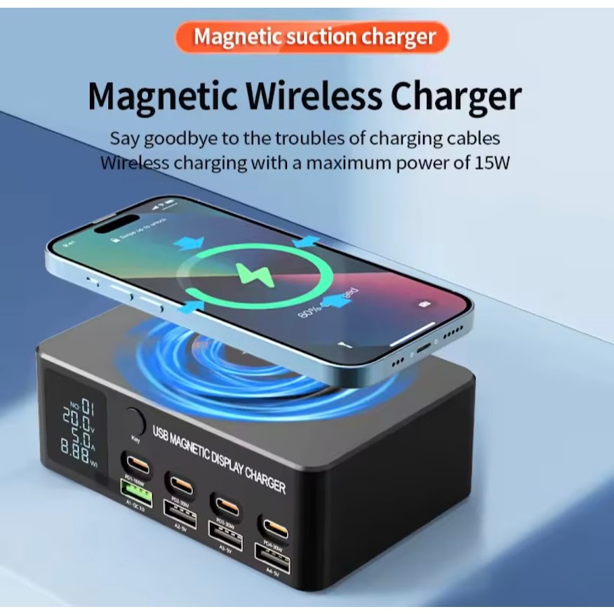 พร้อมส่ง 9IN1 USB Type-C 140W เครื่องชาร์จโทรศัพท์ไร้สายFast Chargers สําหรับสมาร์ทโฟน