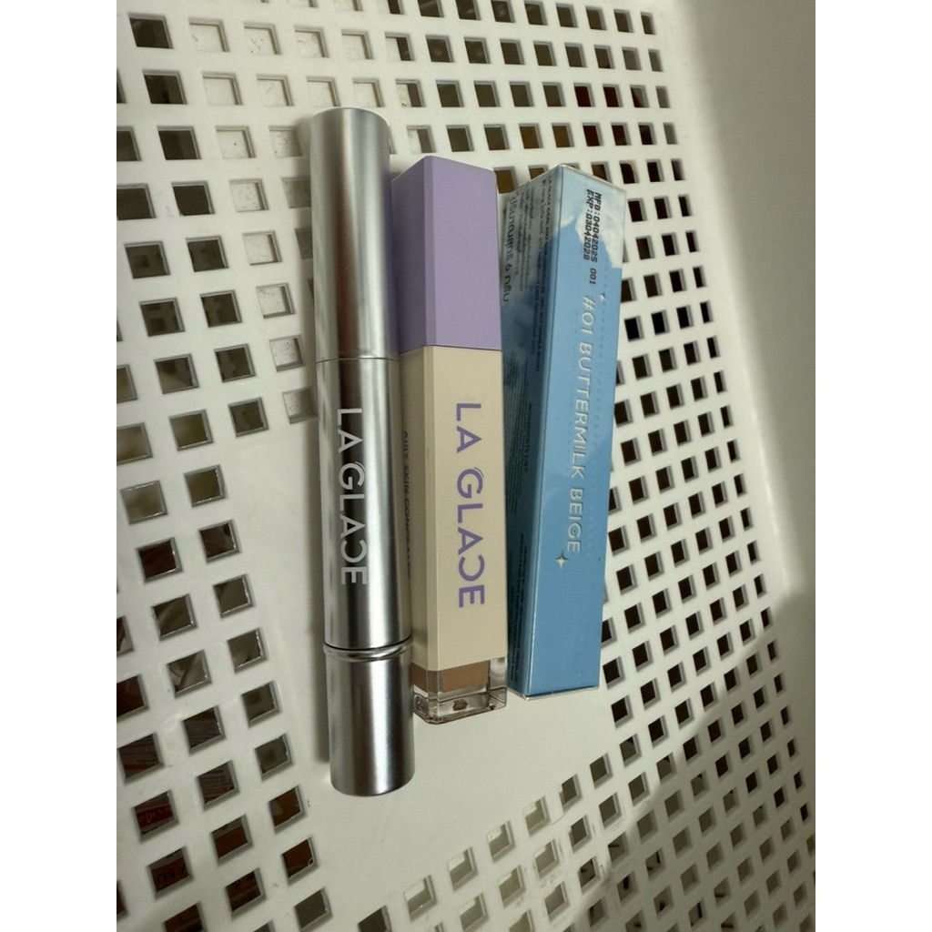 ส่งต่อ 3 ชิ้น | LA GLACE AIRY SKIN CONCEALER #01 Buttermilk Beige คู่ CORRECTOR #01 Sassy Peach