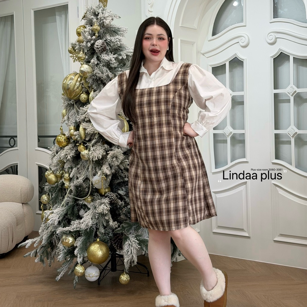 .(อก38-52) Amber Dress รุ่นแอมเบอร์ ชุดเดรสลายสก็อตเข้าตรีมคริสต์มาส ไซส์ใหญ่ สำหรับสาวอวบ #Dr078 ราคา ถูกที่สุด ดีลบีเคเค แกลเลอรีภาพที่ 2